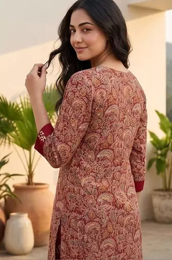 Women Ethnic Motifs Printed Regular Thread Work Kurta with Trousers & With Dupatta