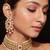 Gold plated ruby red stone choker set