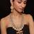Gold plated ruby red stone necklace set