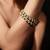 Gold plated green dual row bangles