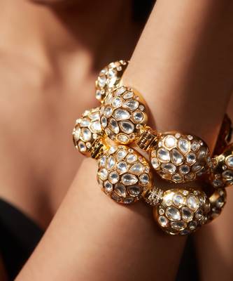 Gold plated dome shaped bangles 1
