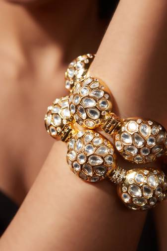 Gold plated dome shaped bangles