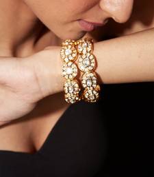 Gold plated diamond stones bangles