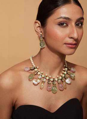 Gold plated multicolor necklace set 1