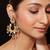 Gold plated multicolor dangler earrings