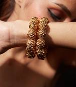 Gold plated textured bangles