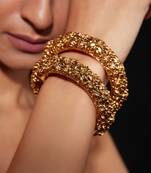Gold plated textured bangles