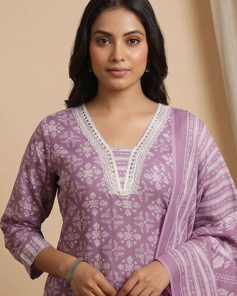 Women Ethnic Motifs Printed Regular Kurta with Trousers & With Dupatta