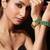 Gold plated green stones bangles