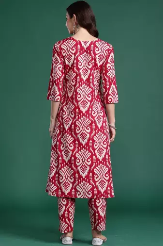 Women Ethnic Motifs Printed Regular Pure Cotton Kurta with Trousers