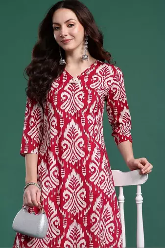Women Ethnic Motifs Printed Regular Pure Cotton Kurta with Trousers