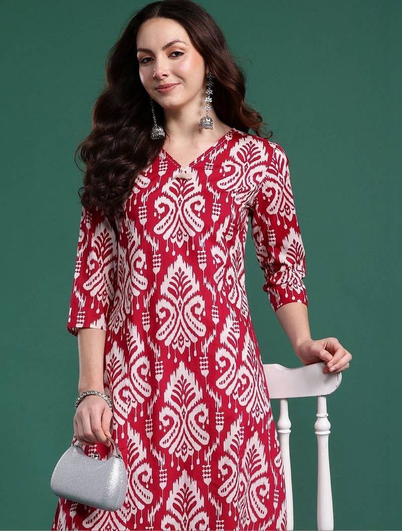 Women Ethnic Motifs Printed Regular  Cotton Kurta with Trousers