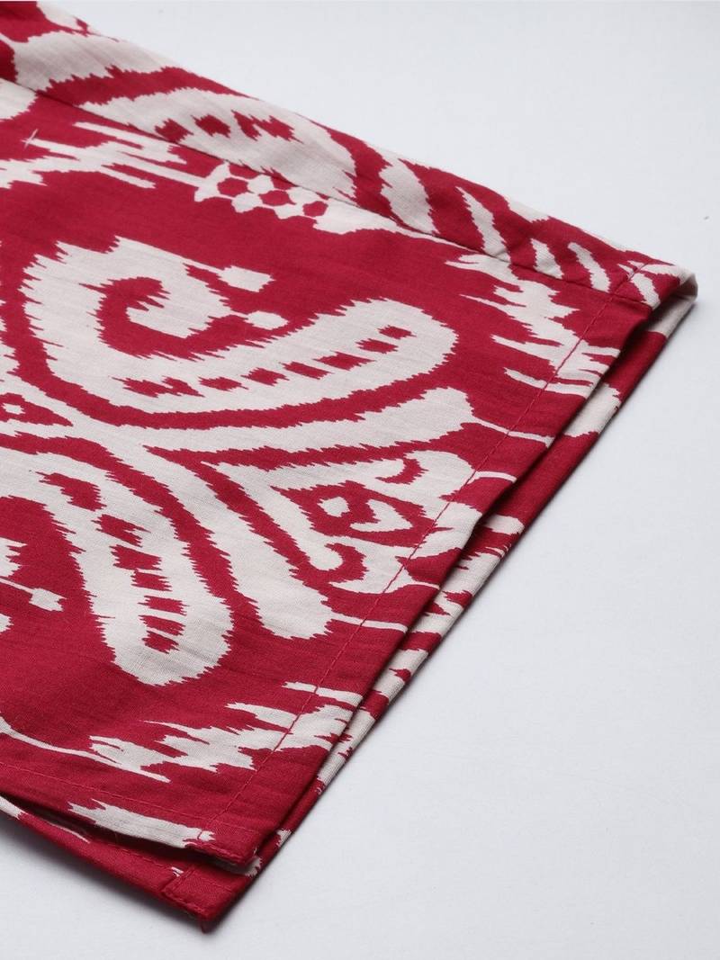 Women Ethnic Motifs Printed Regular  Cotton Kurta with Trousers