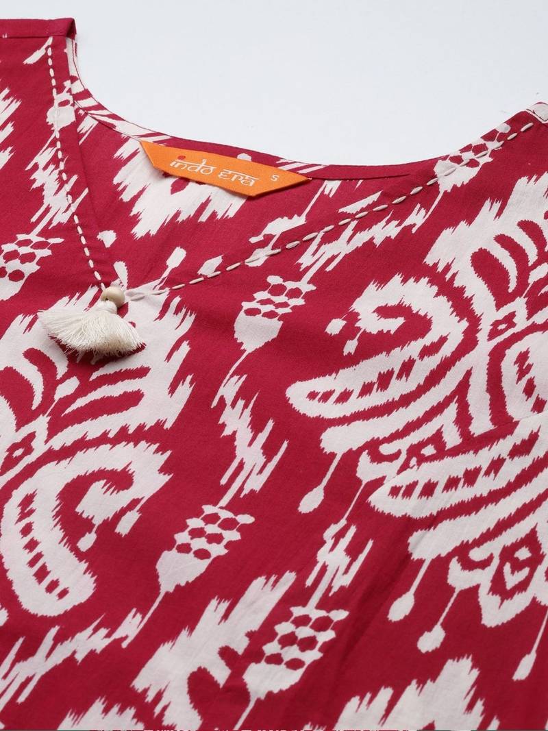 Women Ethnic Motifs Printed Regular  Cotton Kurta with Trousers