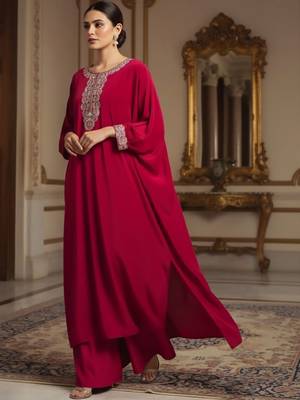 Women Ethnic Motifs Embroidered Regular Thread Work Kurta with Palazzos 1