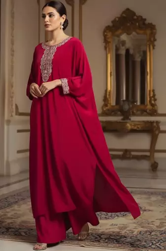 Women Ethnic Motifs Embroidered Regular Thread Work Kurta with Palazzos