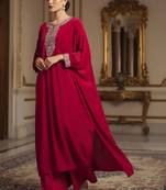 Women Ethnic Motifs Embroidered Regular Thread Work Kurta with Palazzos