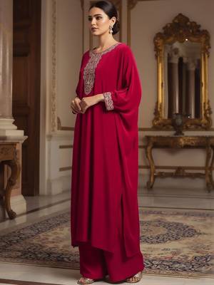 Women Ethnic Motifs Embroidered Regular Thread Work Kurta with Palazzos 2