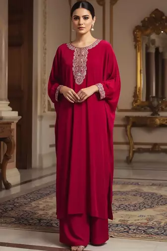 Women Ethnic Motifs Embroidered Regular Thread Work Kurta with Palazzos