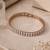18k rose gold plated double row cz tennis bracelet