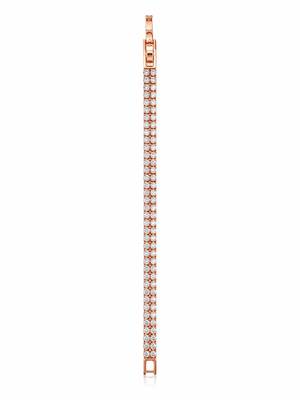 18k rose gold plated double row cz tennis bracelet 5