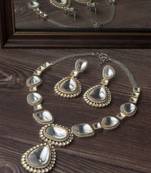 Silver plated mirror polished necklace set