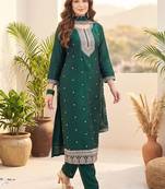 Women Ethnic Motifs Embroidered Regular Thread Work Kurta with Trousers & With Dupatta