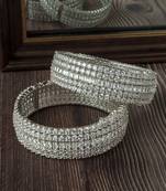 Silver plated zircon stones bangles