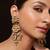 Gold plated multicolor chandbali drop earrings