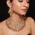 Gold plated ruby red kundan necklace set