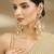 Gold plated baby pink stones chandbali earrings