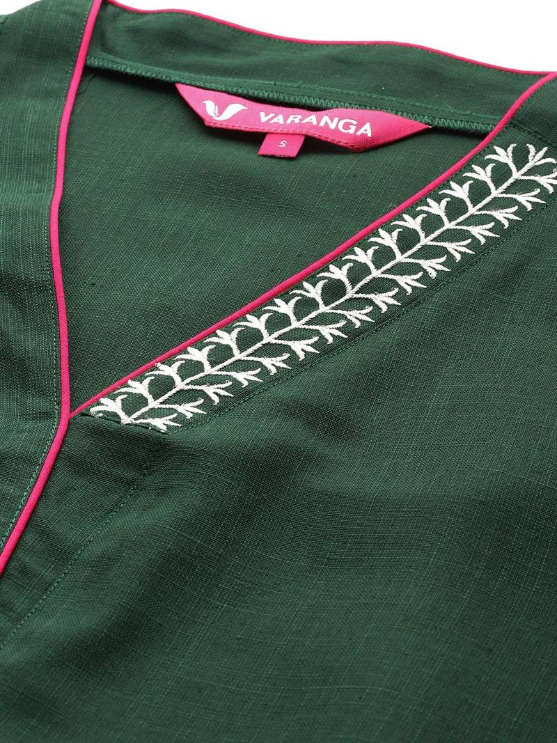 Embroidered Thread Work Republic Day Kurta with Trousers