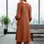 Women Striped Regular Silk Crepe Kurta with Trousers