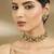Gold plated green floral choker set