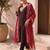Women Ethnic Motifs Regular Thread Work Kurta with Trousers & With Dupatta
