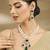 Silver plated green stones necklace set