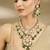 Gold plated kundan green pearl necklace set