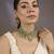 Gold plated green beaded choker set