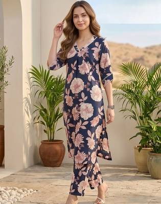 Women Floral Printed Regular Thread Work Pure Cotton Kurta with Trousers 3