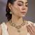 Gold plated green stones kundan necklace set