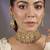 Gold plated ruby red mint green kundan choker set