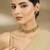Gold plated green stones choker set