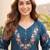 Women Floral Embroidered Regular Thread Work  Cotton Kurta with Trousers & With Dupatta