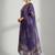 Women Floral Printed Regular Thread Work Chanderi Silk Kurta with Trousers & With Dupatta