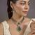 Gold plated green stone polki collar necklace set