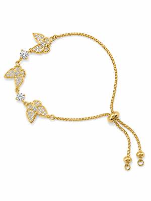 18k gold plated cz butterfly adjustable bracelet 4