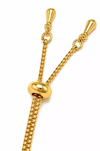 18k gold plated cz butterfly adjustable bracelet
