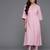 Women Solid Regular Textured Silk Crepe Shirt collar Kurta with Trousers