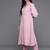 Women Solid Regular Textured Silk Crepe Shirt collar Kurta with Trousers