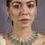 Silver plated mint green stones necklace set
